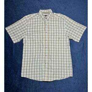 ARIAT PRO SERIES FITTED PLAID SHORT SLEEVE YELLOW BUTTON DOWN SHIRT SIZE MEDIUM